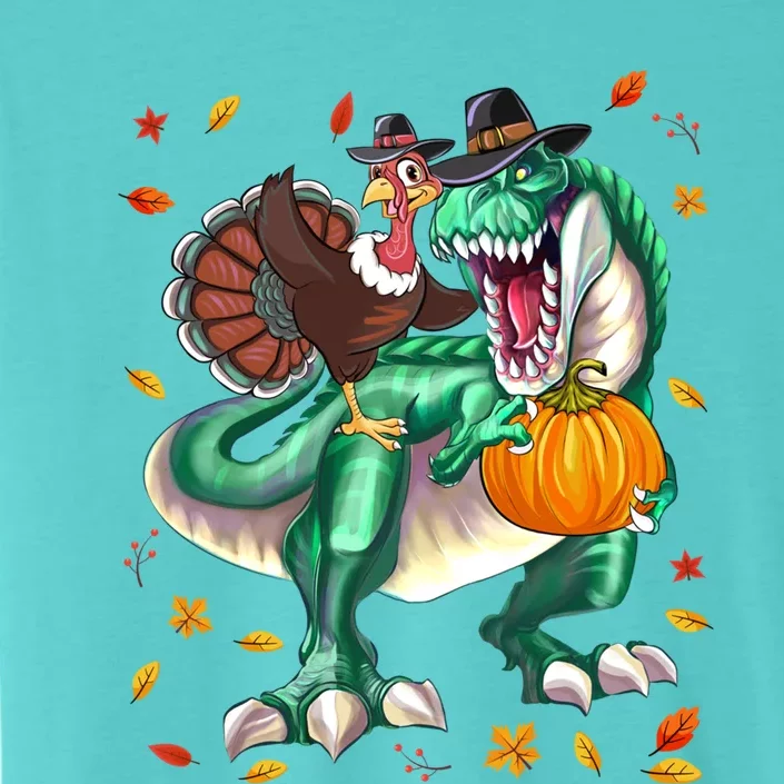 Thanksgiving Turkey Dinosaur T Rex Autumn Fall Boys Funny Gift ChromaSoft Performance T-Shirt