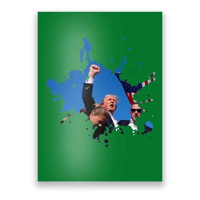 Triumphant Trump Defend Democracy Political Poster