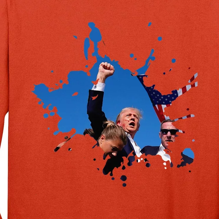 Triumphant Trump Defend Democracy Political Tall Long Sleeve T-Shirt