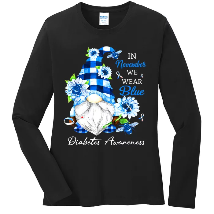 T1D T2D Diabetic Diabetes Awareness Ladies Long Sleeve Shirt