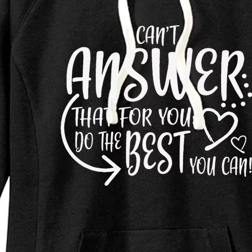 Teacher Test Day Gift Testing Quote State Exam Ladies Women's Fleece Hoodie