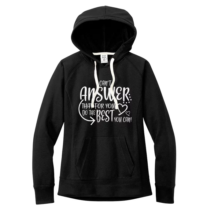 Teacher Test Day Gift Testing Quote State Exam Ladies Women's Fleece Hoodie