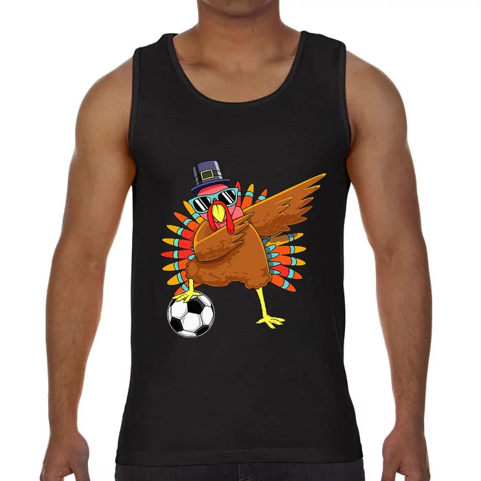 Thanksgiving Turkey Dab Cute and Funny Soccer Comfort Colors® Tank Top