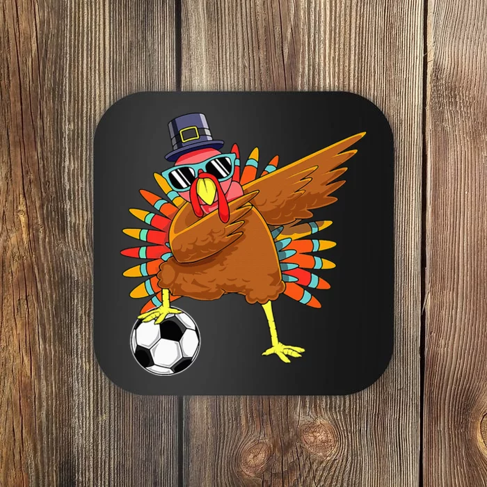 Thanksgiving Turkey Dab Cute and Funny Soccer Coaster