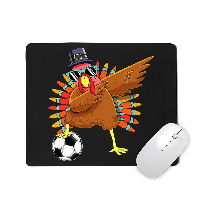 Thanksgiving Turkey Dab Cute and Funny Soccer Mousepad