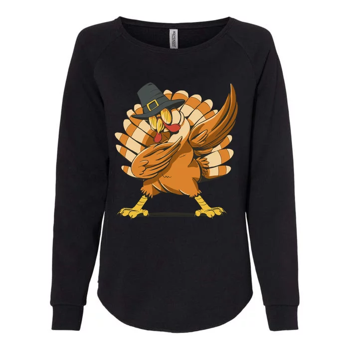 Thanksgiving Turkey Dabbing Funny Womens California Wash Sweatshirt