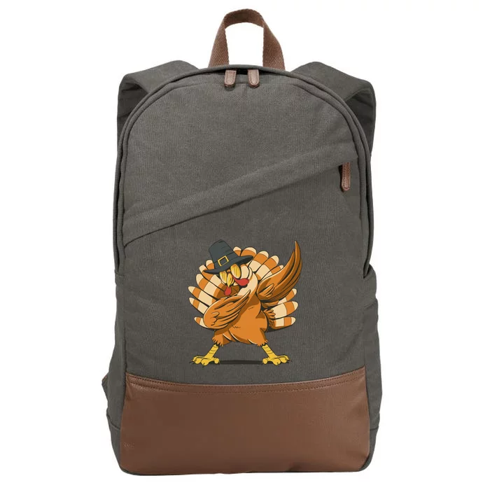 Thanksgiving Turkey Dabbing Funny Cotton Canvas Backpack