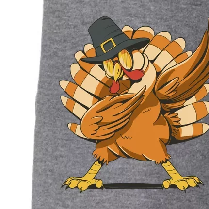 Thanksgiving Turkey Dabbing Funny Doggie 3-End Fleece Hoodie