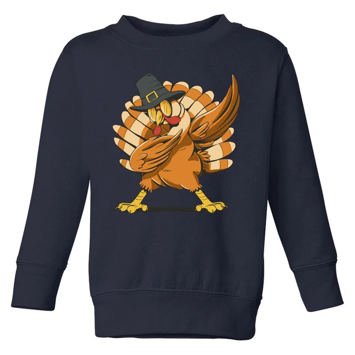 Thanksgiving Turkey Dabbing Funny Toddler Sweatshirt