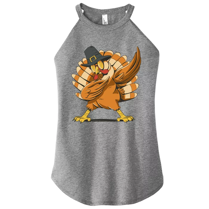 Thanksgiving Turkey Dabbing Funny Women’s Perfect Tri Rocker Tank