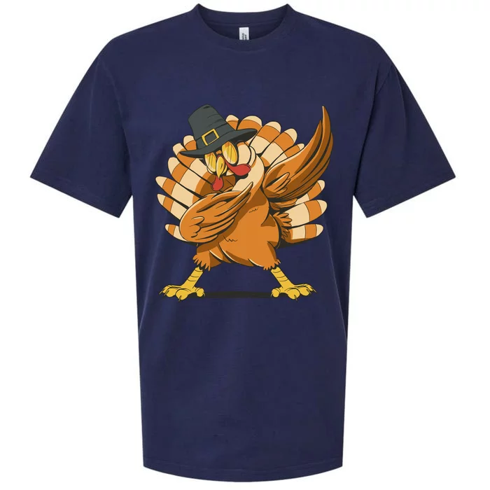 Thanksgiving Turkey Dabbing Funny Sueded Cloud Jersey T-Shirt