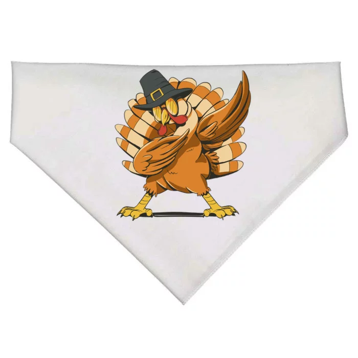 Thanksgiving Turkey Dabbing Funny USA-Made Doggie Bandana