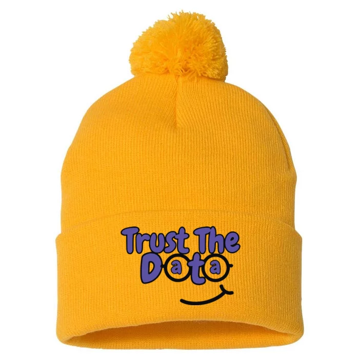 Trust The Data Pom Pom 12in Knit Beanie