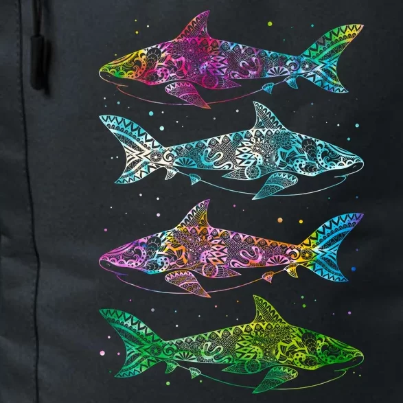 Tattoo Tie Dye Sharks Daily Commute Backpack