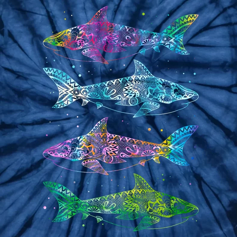 Tattoo Tie Dye Sharks Tie-Dye T-Shirt