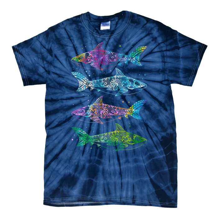 Tattoo Tie Dye Sharks Tie-Dye T-Shirt