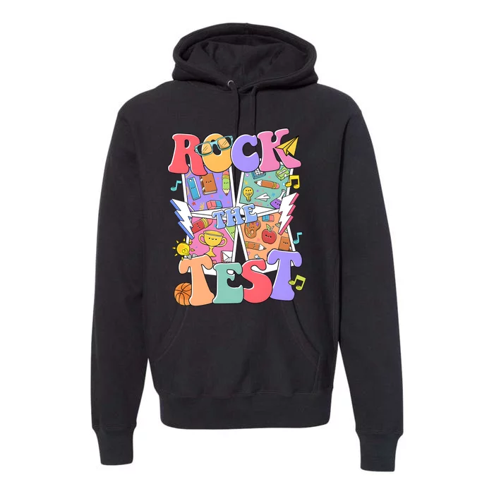 Teacher Test Day Rock The Test Premium Hoodie