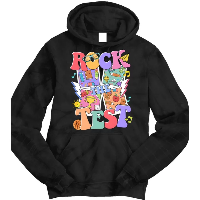 Teacher Test Day Rock The Test Tie Dye Hoodie