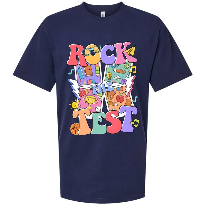 Teacher Test Day Rock The Test Sueded Cloud Jersey T-Shirt