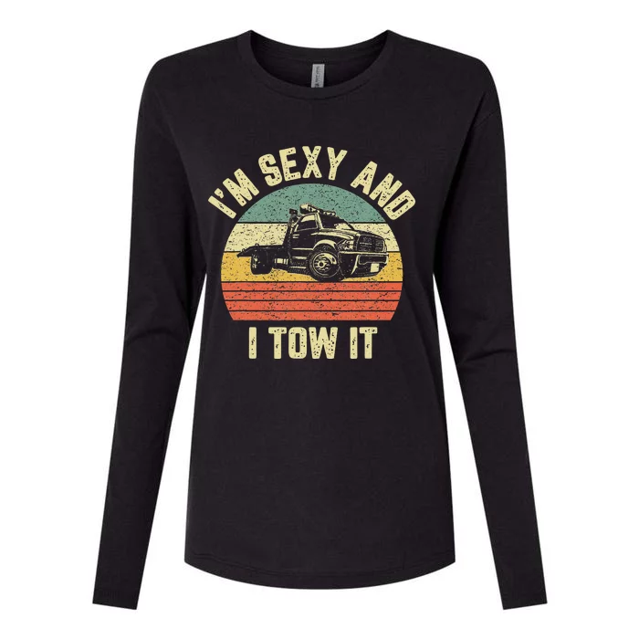 Tow Truck Driver Funny Towing Car Flat Bed Tow Truck Womens Cotton Relaxed Long Sleeve T-Shirt