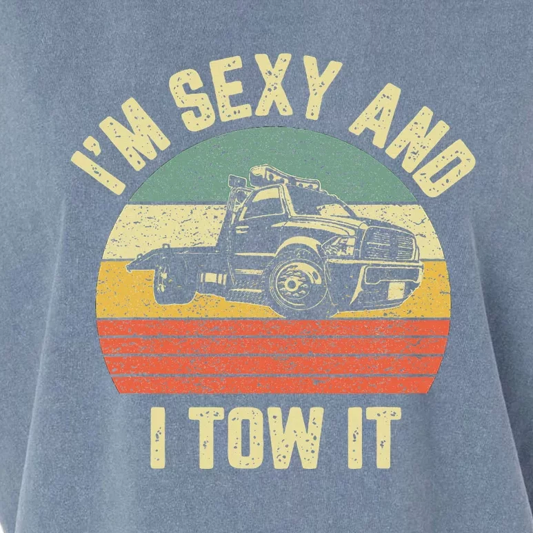 Tow Truck Driver Funny Towing Car Flat Bed Tow Truck Garment-Dyed Women's Muscle Tee