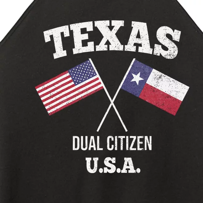 True Texan Dual Citizen Love Texas And America Women’s Perfect Tri Rocker Tank