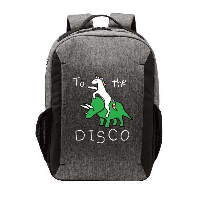 To The Disco 80s Party Unicorn Dino Disco Vector Backpack