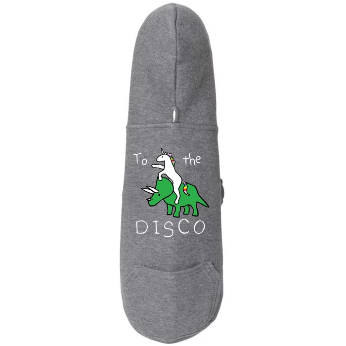 To The Disco 80s Party Unicorn Dino Disco Doggie 3-End Fleece Hoodie