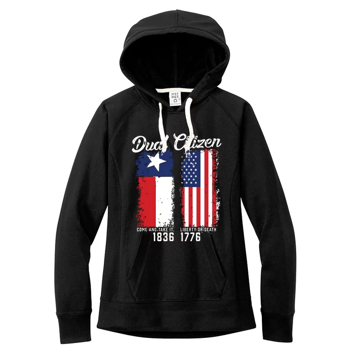 True Texan Dual Citizen Love Texas And America Women's Fleece Hoodie