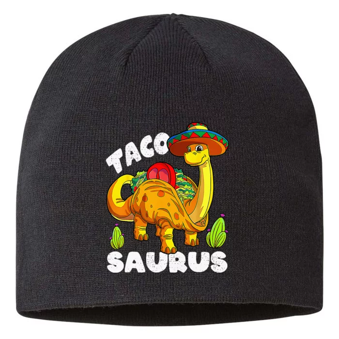 Tacosaurus Taco Dinosaur Funny Dino Cinco De Mayo Mexican 8 1/2in Sustainable Knit Beanie