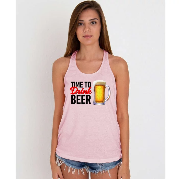 Time To Drink Beer Women's Knotted Racerback Tank