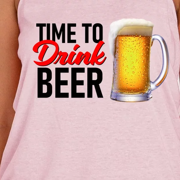 Time To Drink Beer Women's Knotted Racerback Tank