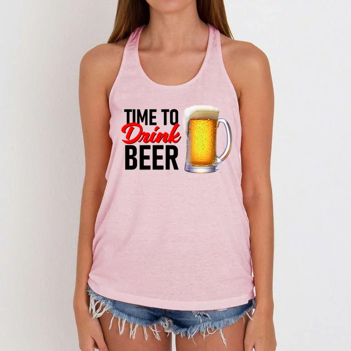 Time To Drink Beer Women's Knotted Racerback Tank