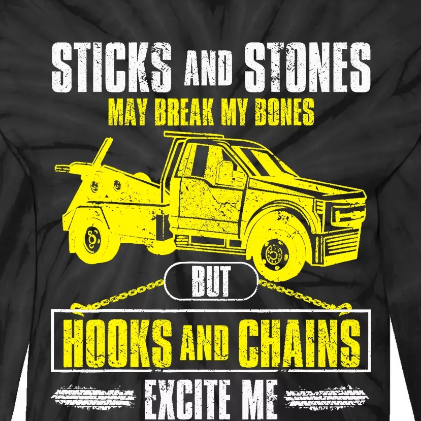 Tow Truck Driver Breakdown Lorry Thin Yellow Line Trucker Tie-Dye Long Sleeve Shirt