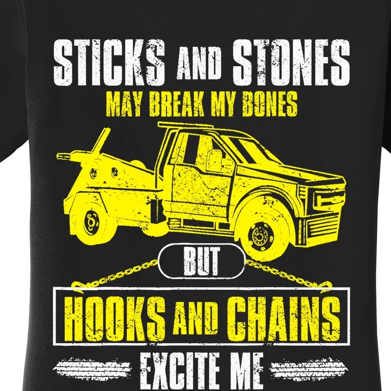 Tow Truck Driver Breakdown Lorry Thin Yellow Line Trucker Women's T-Shirt