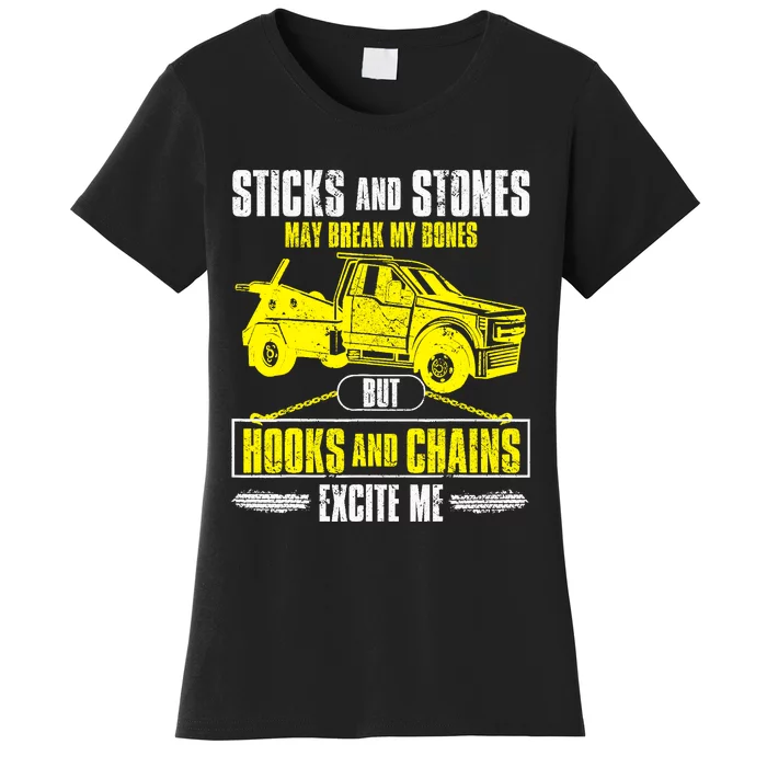 Tow Truck Driver Breakdown Lorry Thin Yellow Line Trucker Women's T-Shirt