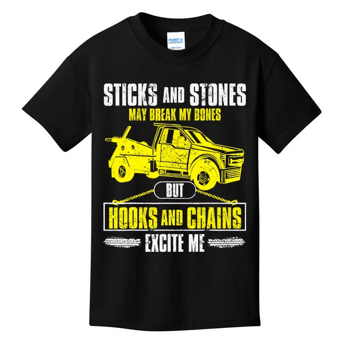 Tow Truck Driver Breakdown Lorry Thin Yellow Line Trucker Kids T-Shirt