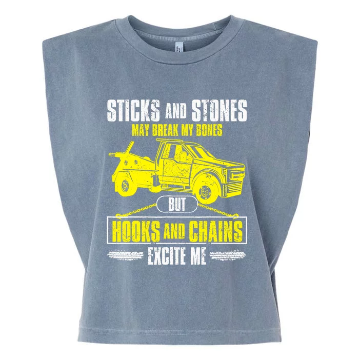 Tow Truck Driver Breakdown Lorry Thin Yellow Line Trucker Garment-Dyed Women's Muscle Tee