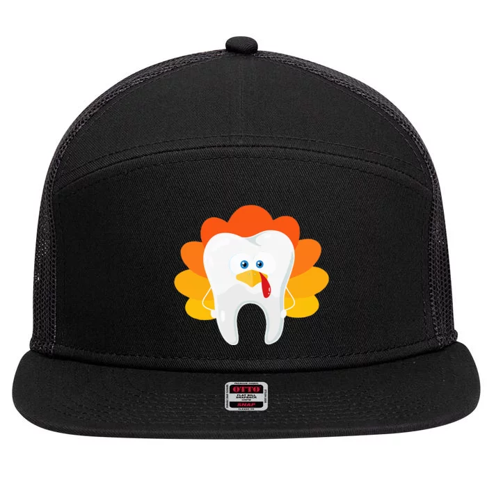 Thanksgiving Tooth Dental Hygiene Dentist 7 Panel Mesh Trucker Snapback Hat