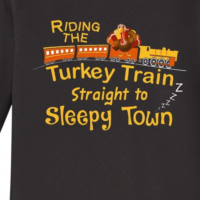 Thanksgiving Turkey Day Train Sleepy Town Baby Long Sleeve Bodysuit