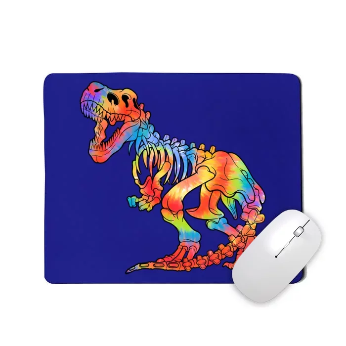 TRex Tie Dye Skeleton Dinosaurs Bones Paleontologist Fossil Gift Mousepad