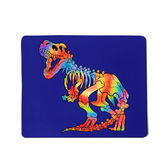 TRex Tie Dye Skeleton Dinosaurs Bones Paleontologist Fossil Gift Mousepad