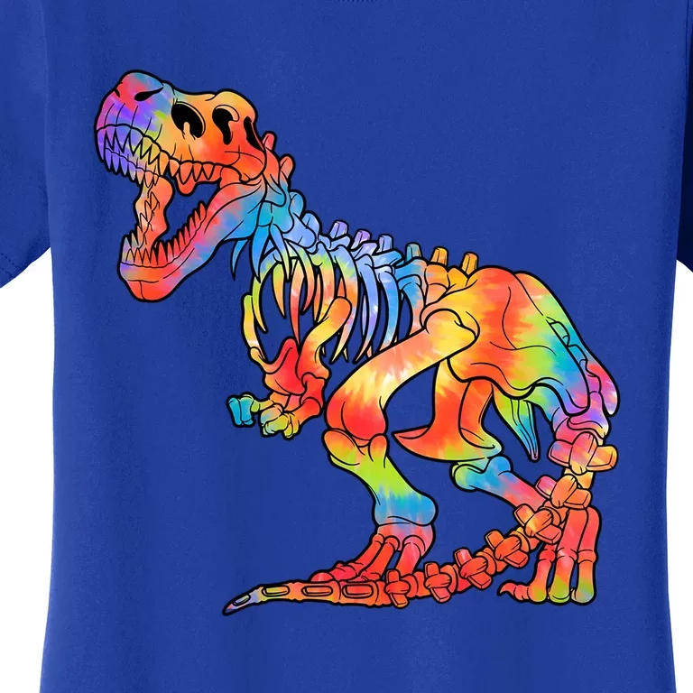 TRex Tie Dye Skeleton Dinosaurs Bones Paleontologist Fossil Gift Women's T-Shirt