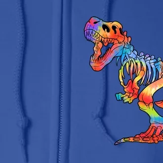 TRex Tie Dye Skeleton Dinosaurs Bones Paleontologist Fossil Gift Full Zip Hoodie