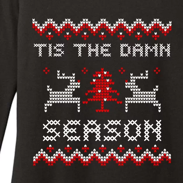 Tis The Damn Season Ugly Sweater Evermore Christmas Taylor Lover Xmas Womens CVC Long Sleeve Shirt