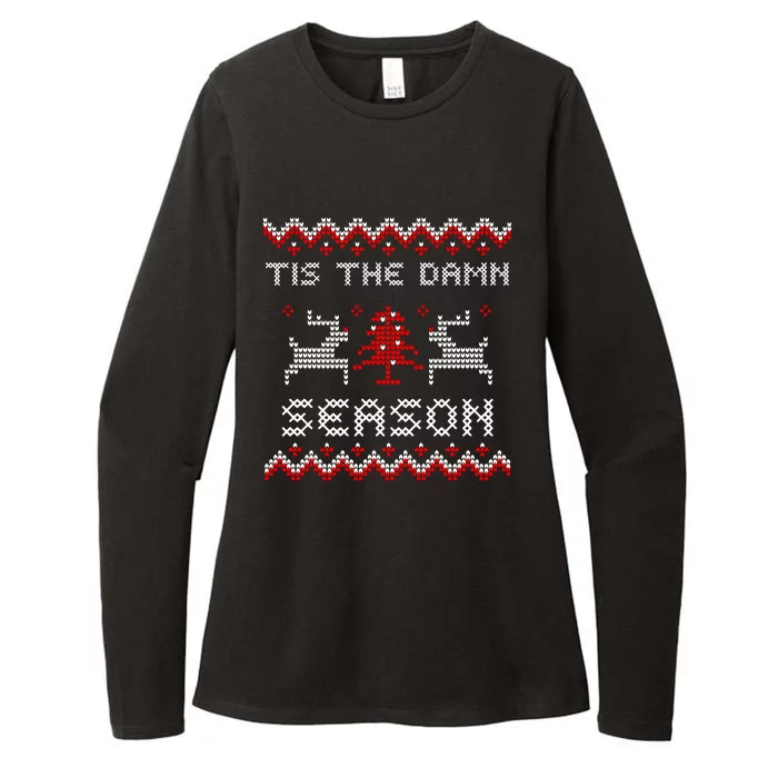 Tis The Damn Season Ugly Sweater Evermore Christmas Taylor Lover Xmas Womens CVC Long Sleeve Shirt