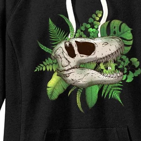 Tropical TRex Dinosaur Skull Women's Fleece Hoodie