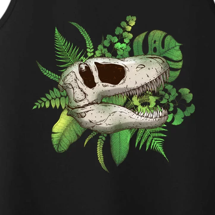 Tropical TRex Dinosaur Skull Performance Tank