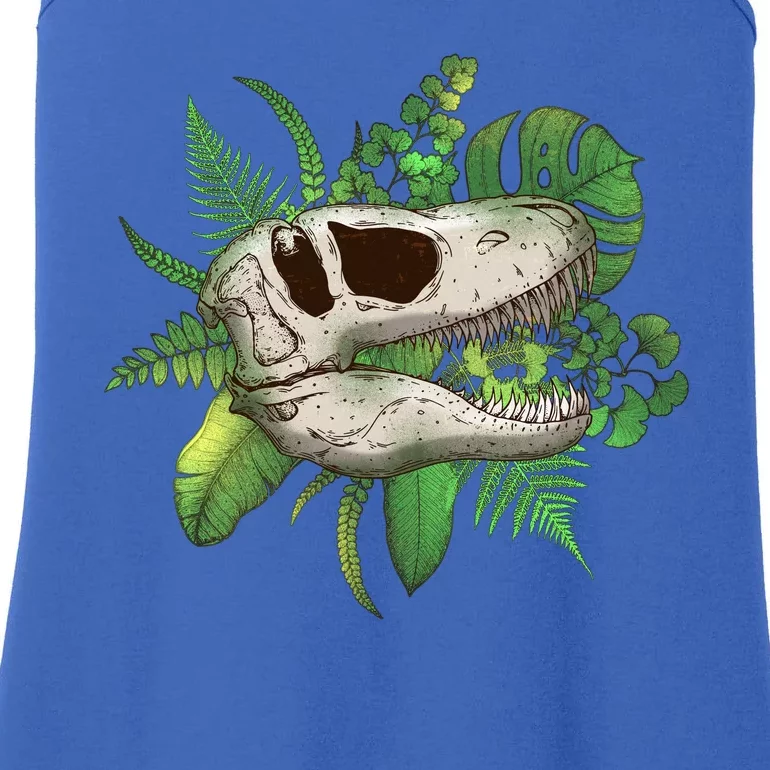 Tropical TRex Dinosaur Skull Ladies Essential Tank