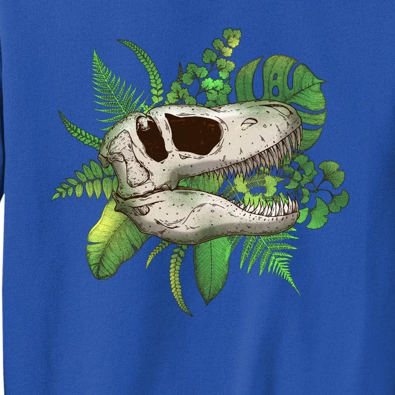 Tropical TRex Dinosaur Skull Tall Sweatshirt